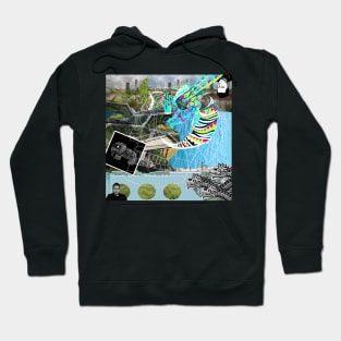 the mind of the landscape and the sketch in ecopop collage Hoodie